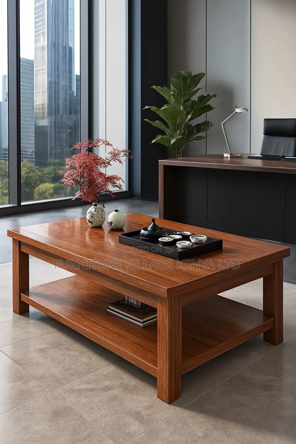 Coffee Table; Executive 120cm Mahogany Office Coffee Table