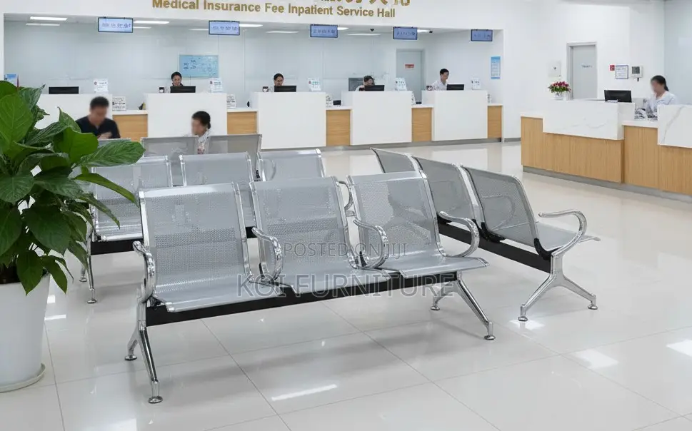 Office Bench : 3-Seater Non-Padded Waiting Bench