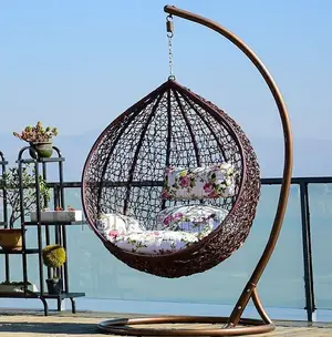 Home Chair : Luxury Rattan Swing Egg Chair