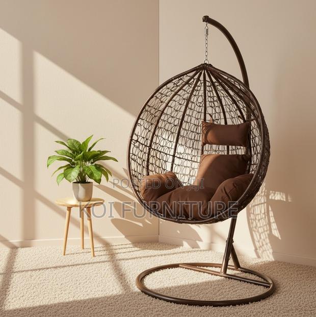Home Chair : Luxury Rattan Swing Egg Chair - thumbnail 9