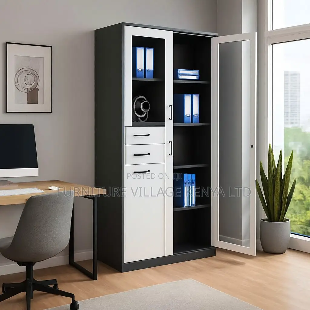 Office Cabinet; 2 Door Office Cabinet With Safe