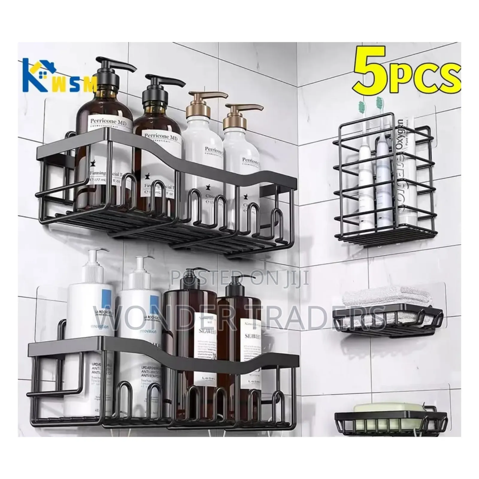 5pcs Set Shower Caddy Shelf/Bathroom Organizer