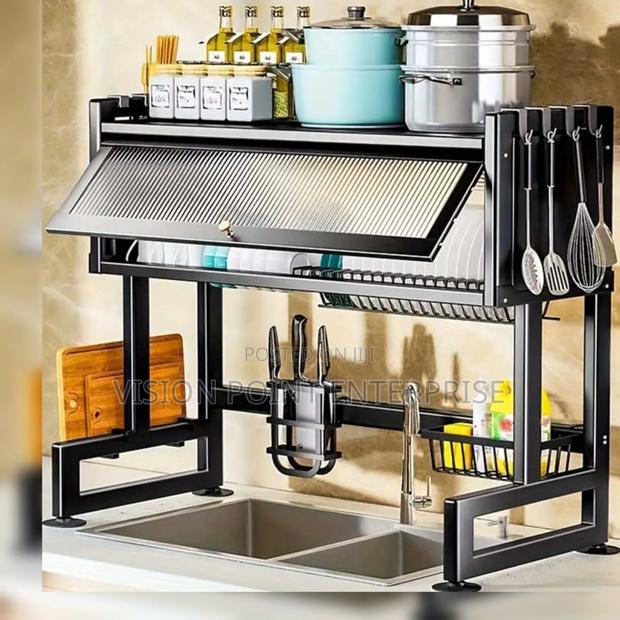 Single Layer Sink With Mirrorr Dish Rack - main view
