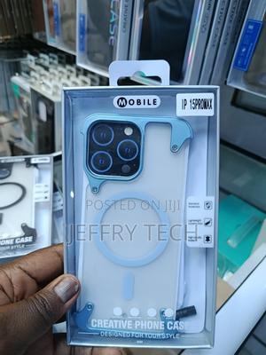 Frameless Metallic Magnetic Case Designed for an iPhone 15 Pro Max. Th - thumbnail 2