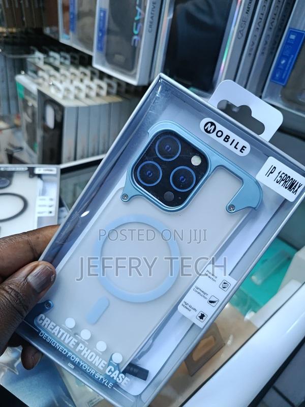 Frameless Metallic Magnetic Case Designed for an iPhone 15 Pro Max. Th - thumbnail 3