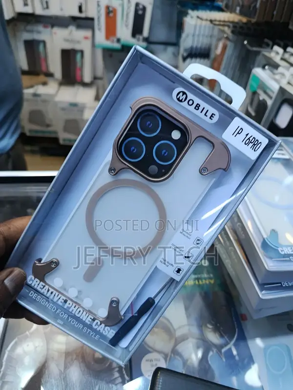 Mobile Brand Phone Case for the iPhone 16 Pro, Featuring a Metallic Be