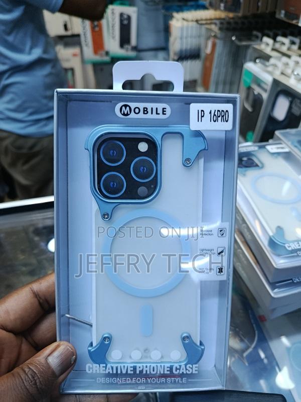 iPhone 16 Pro, Featuring a Magnetic Ring for Charging and Metallic B.
