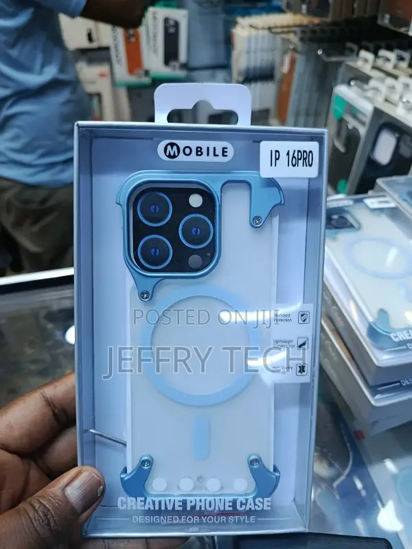 iPhone 16 Pro, Featuring a Magnetic Ring for Charging and Metallic B.