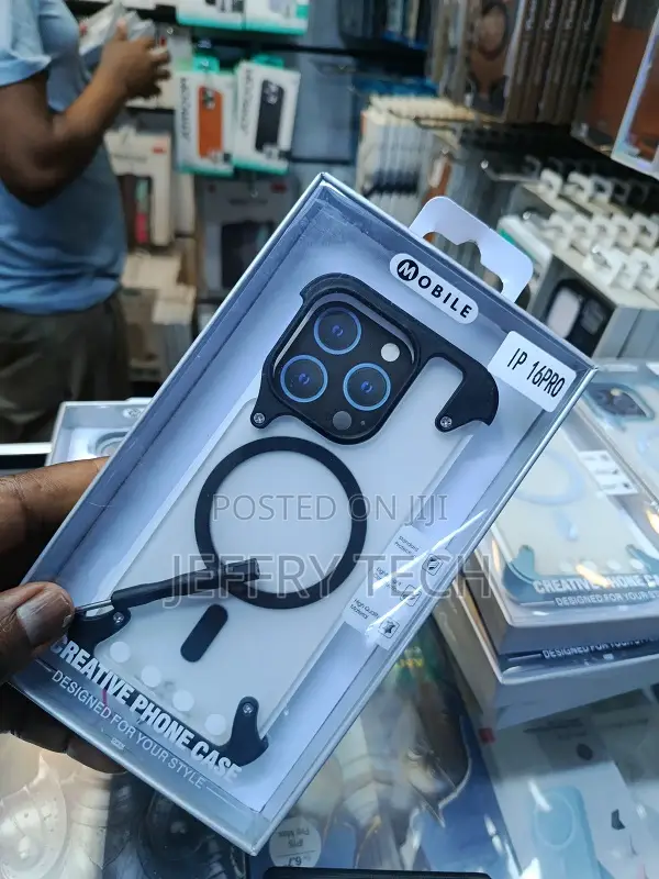 Frameless Mechanical-Style Phone Case for the iPhone 16 Pro. This Des
