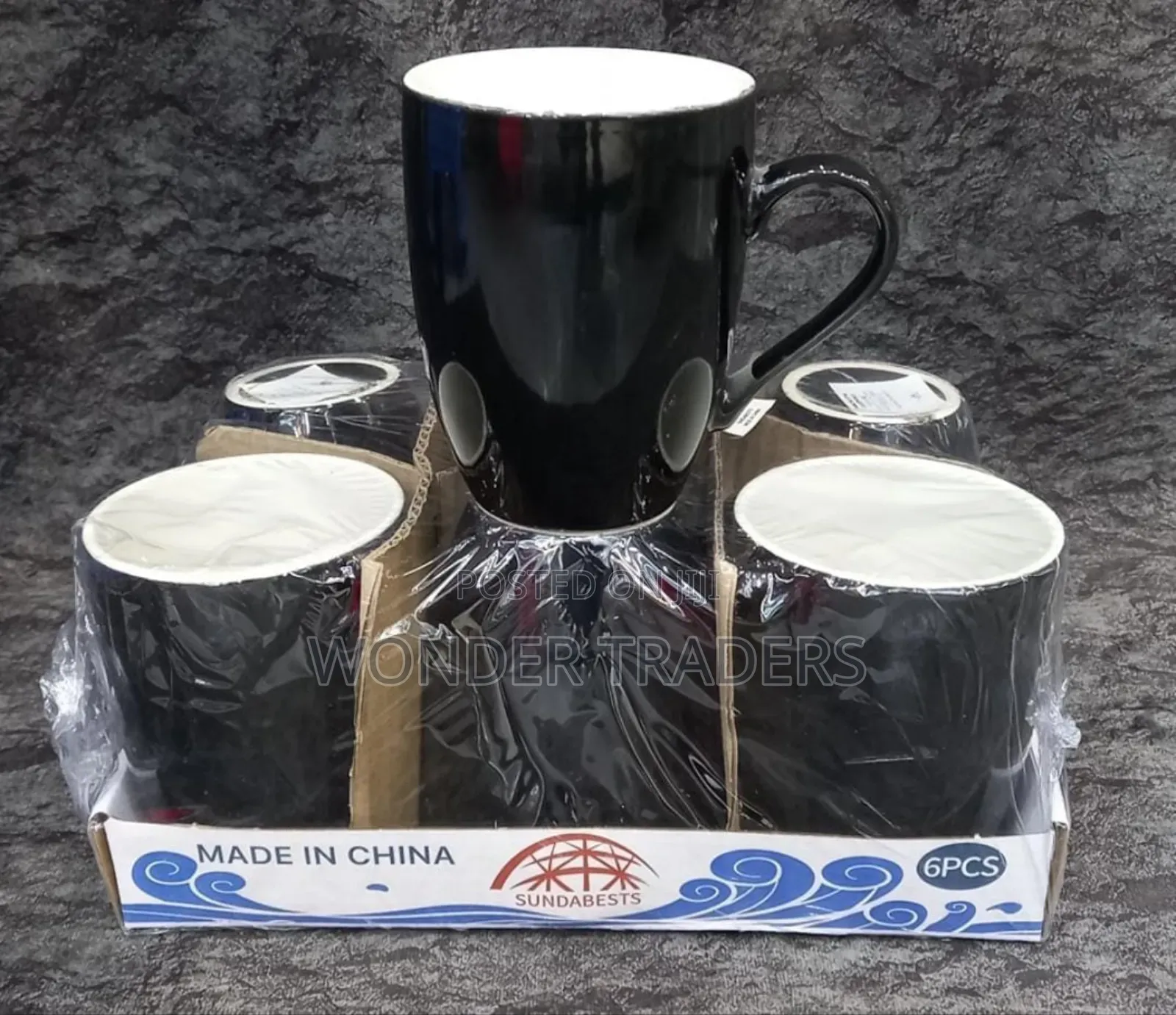 Ceramic Mug 6 Pieces - Black