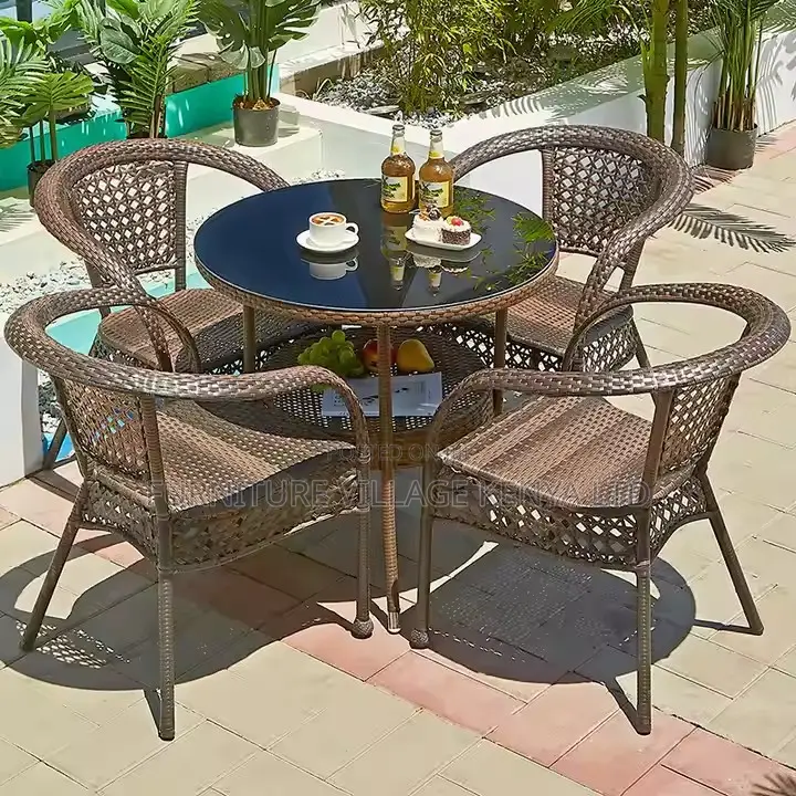 Dining Set; 4 Seater Rattan Seating Set