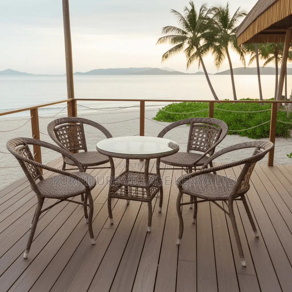 Dining Set; 4 Seater Rattan Seating Set