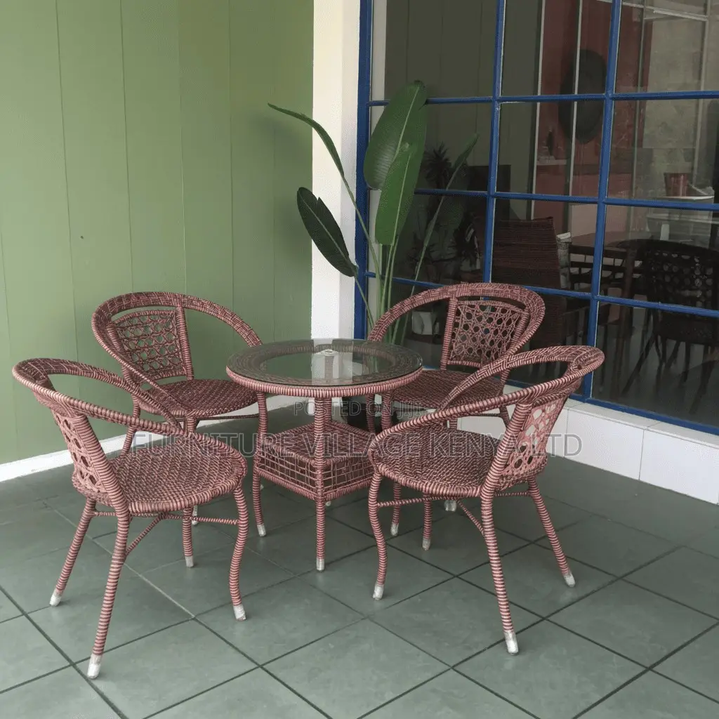Dining Set; 4 Seater Rattan Seating Set