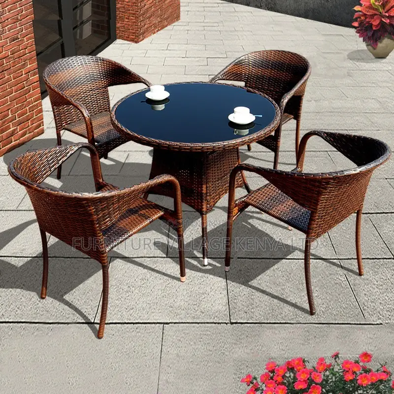 Dining Set; 4 Seater Rattan Seating Set