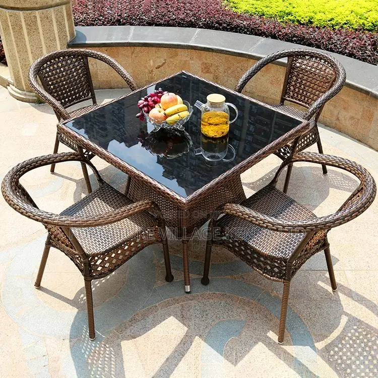 Dining Set; 4 Seater Rattan Seating Set