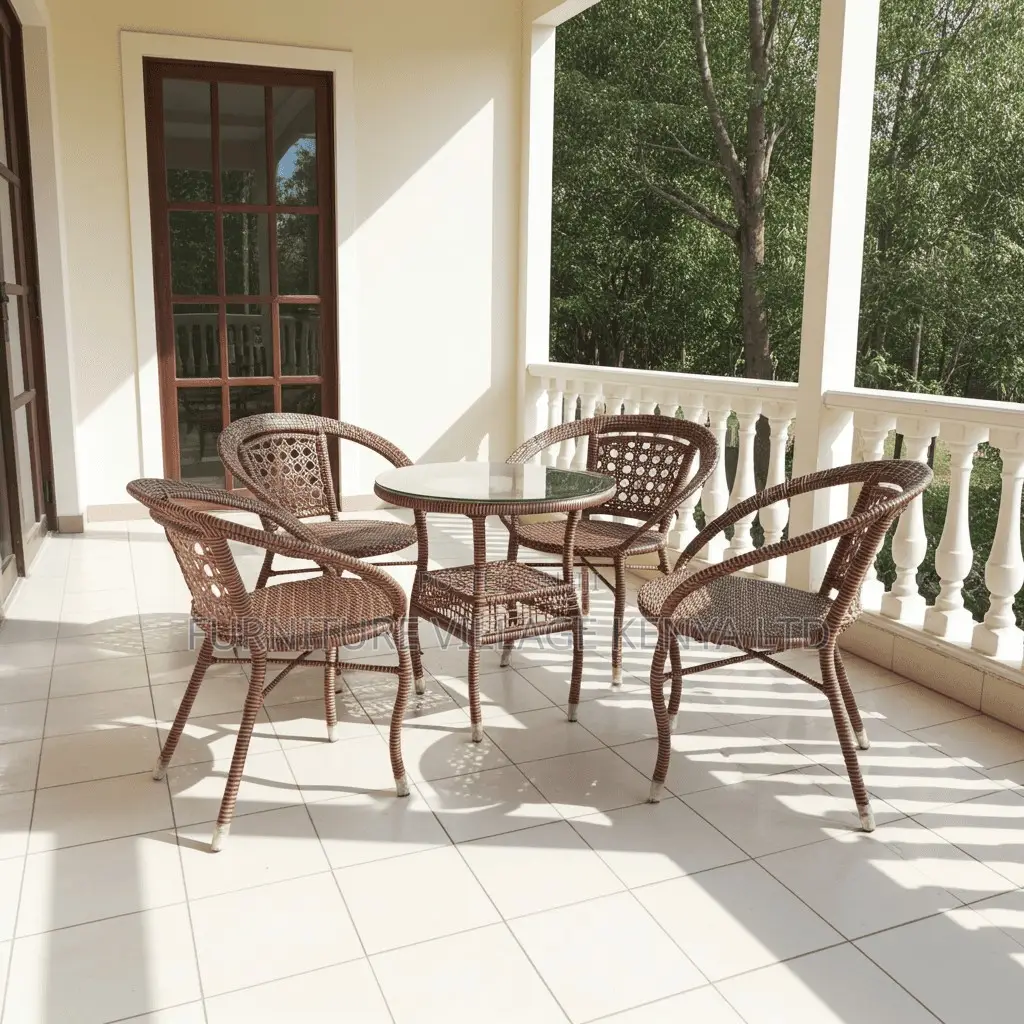 Dining Set; 4 Seater Rattan Seating Set
