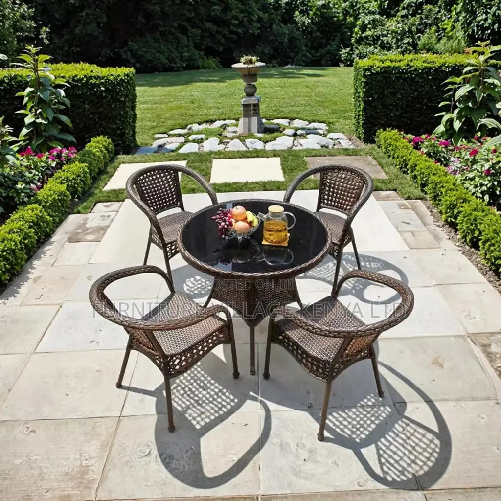 Dining Set; 4 Seater Rattan Seating Set