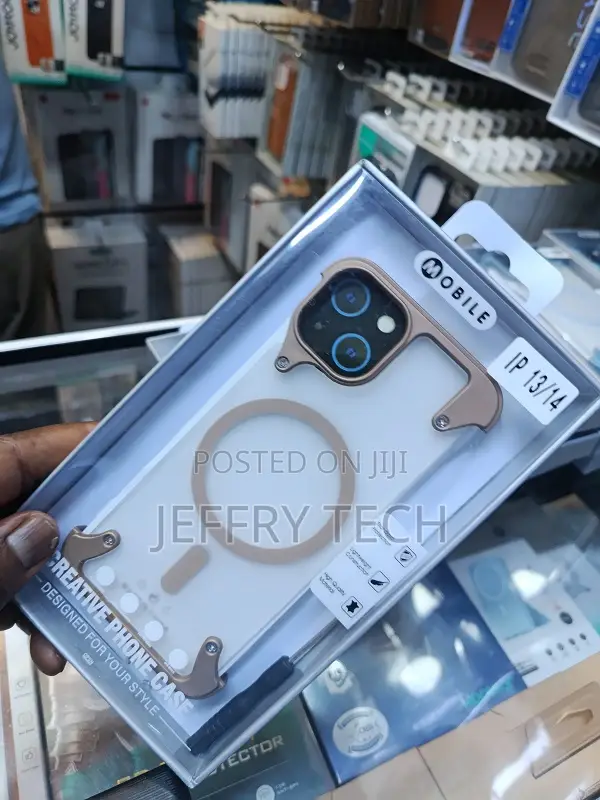 iPhone 13 or 14, Featuring a Metal Bezel, Magsafe and on the Corners.