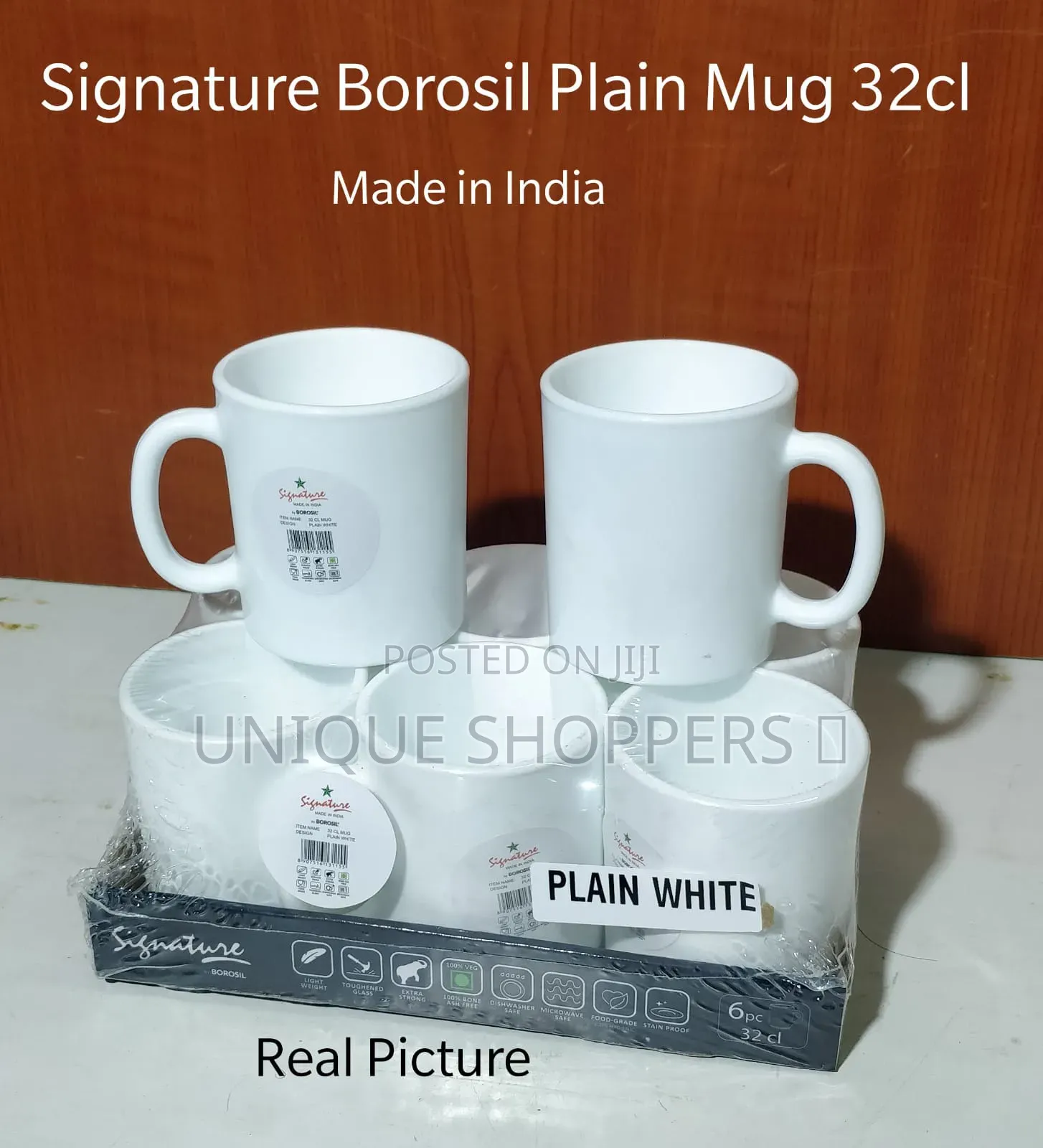  *Plain White* 
Signature Borosil Deco Mug 32cl