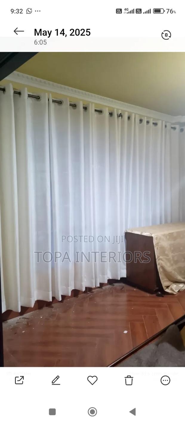 Heavy White Sheers for Big Living Room Windows
