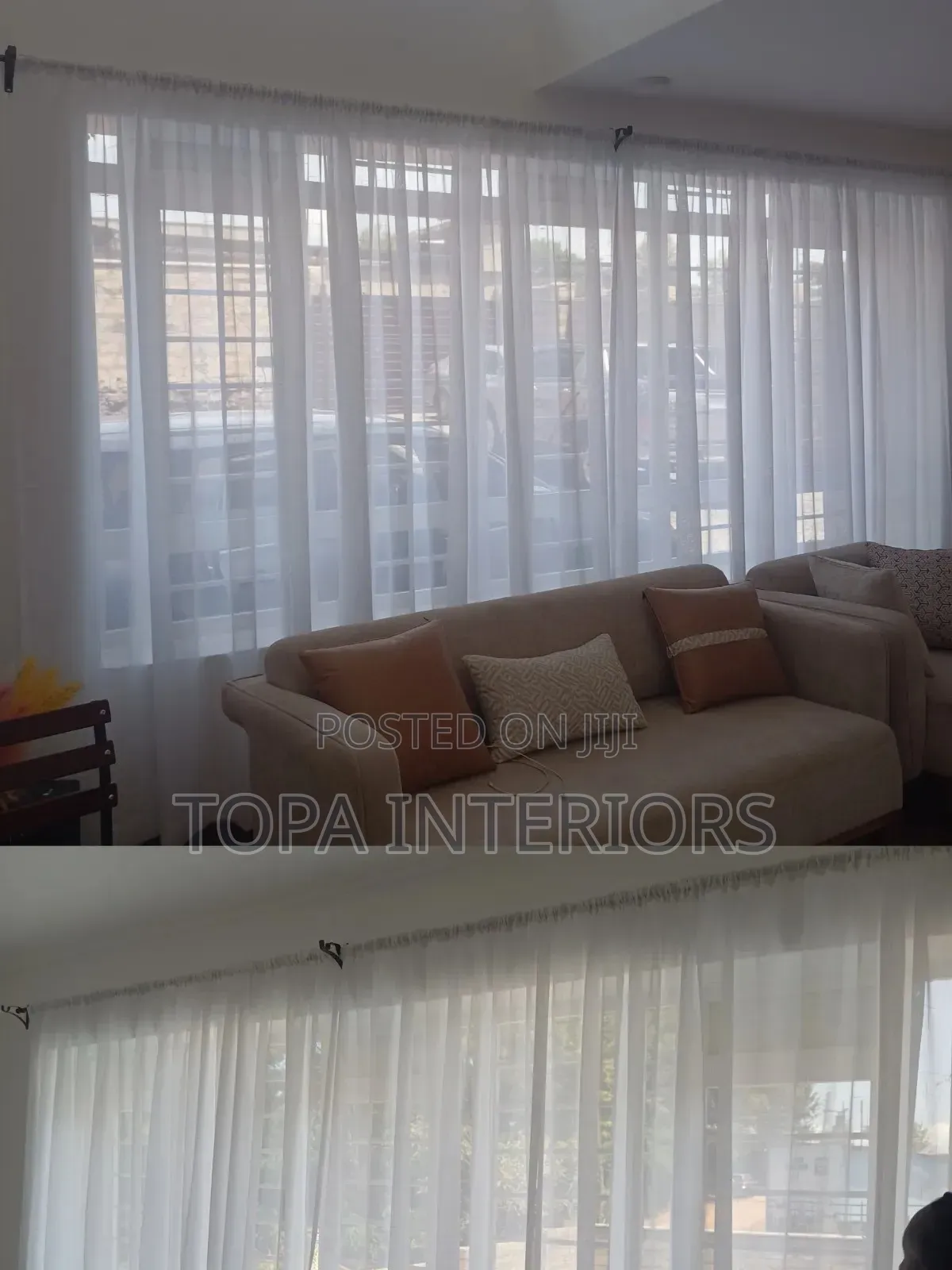 Large Sitting Room White Sheer Curtains for Daytime Privacy
