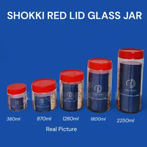 Shokki Red Lid Glass Jars