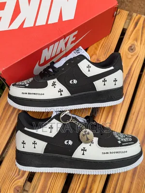 Nike Afore 1 Chrome Hearts Black White Shoes
