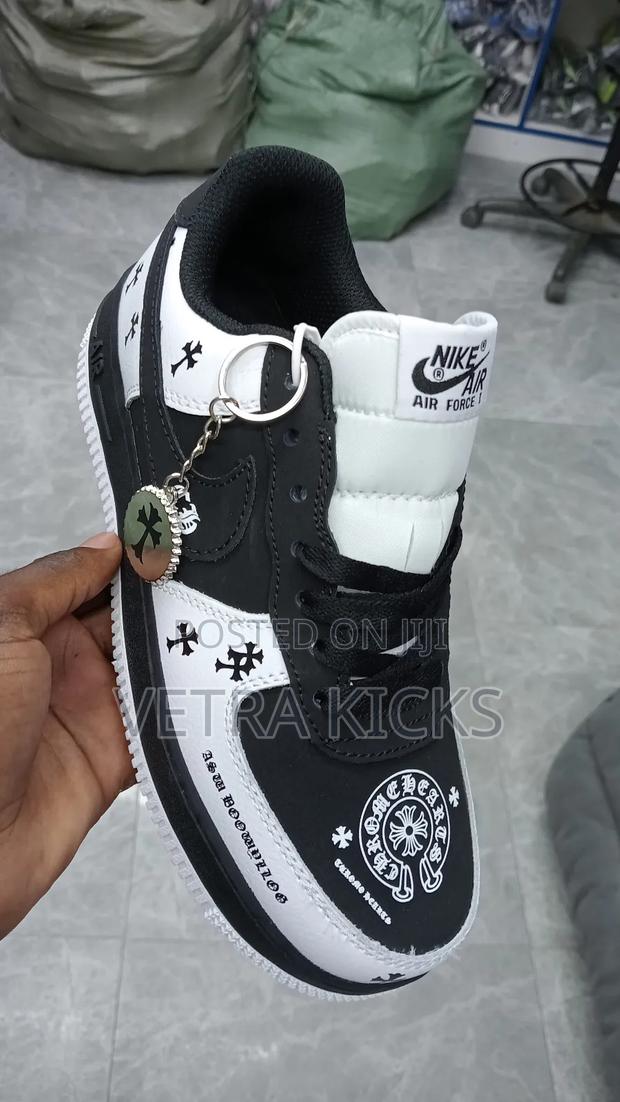 Nike Afore 1 Chrome Hearts Black White Shoes - thumbnail 3