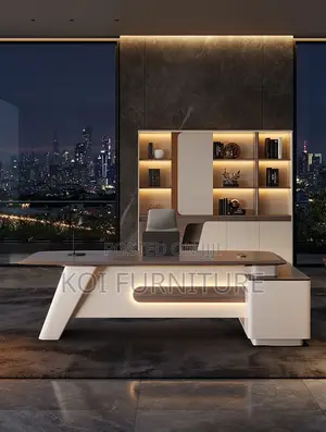 Office Desk : 180cm L-shaped Executive Office Desk