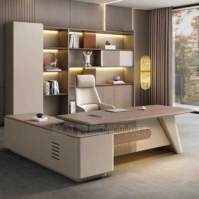 Office Desk : 180cm L-shaped Executive Office Desk