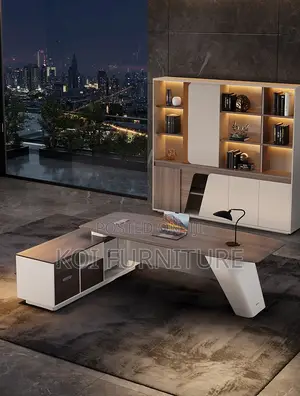 Office Desk : 180cm L-shaped Executive Office Desk