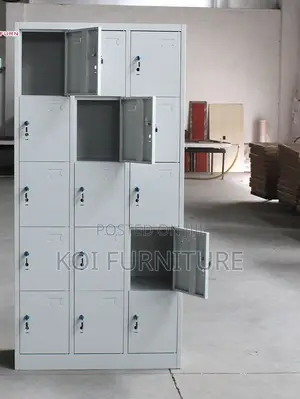 Office Cabinet : 15-Locker Steel Office Cabinet