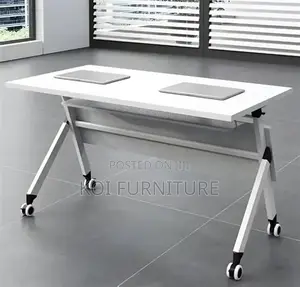 Office Table : Modern Mobile Folding Training and Conference Table,