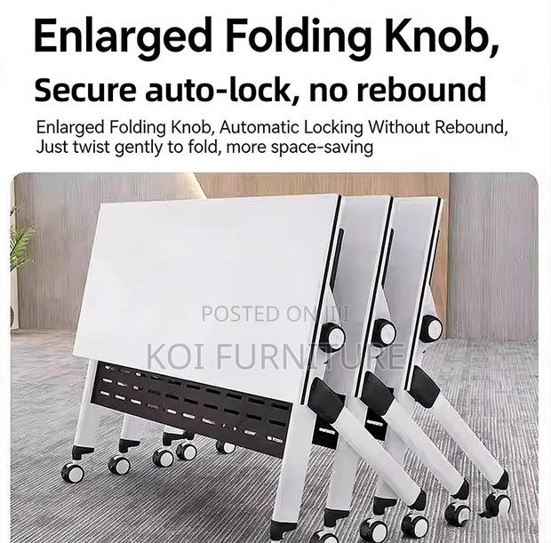 Office Table : Modern Mobile Folding Training and Conference Table, - thumbnail 7