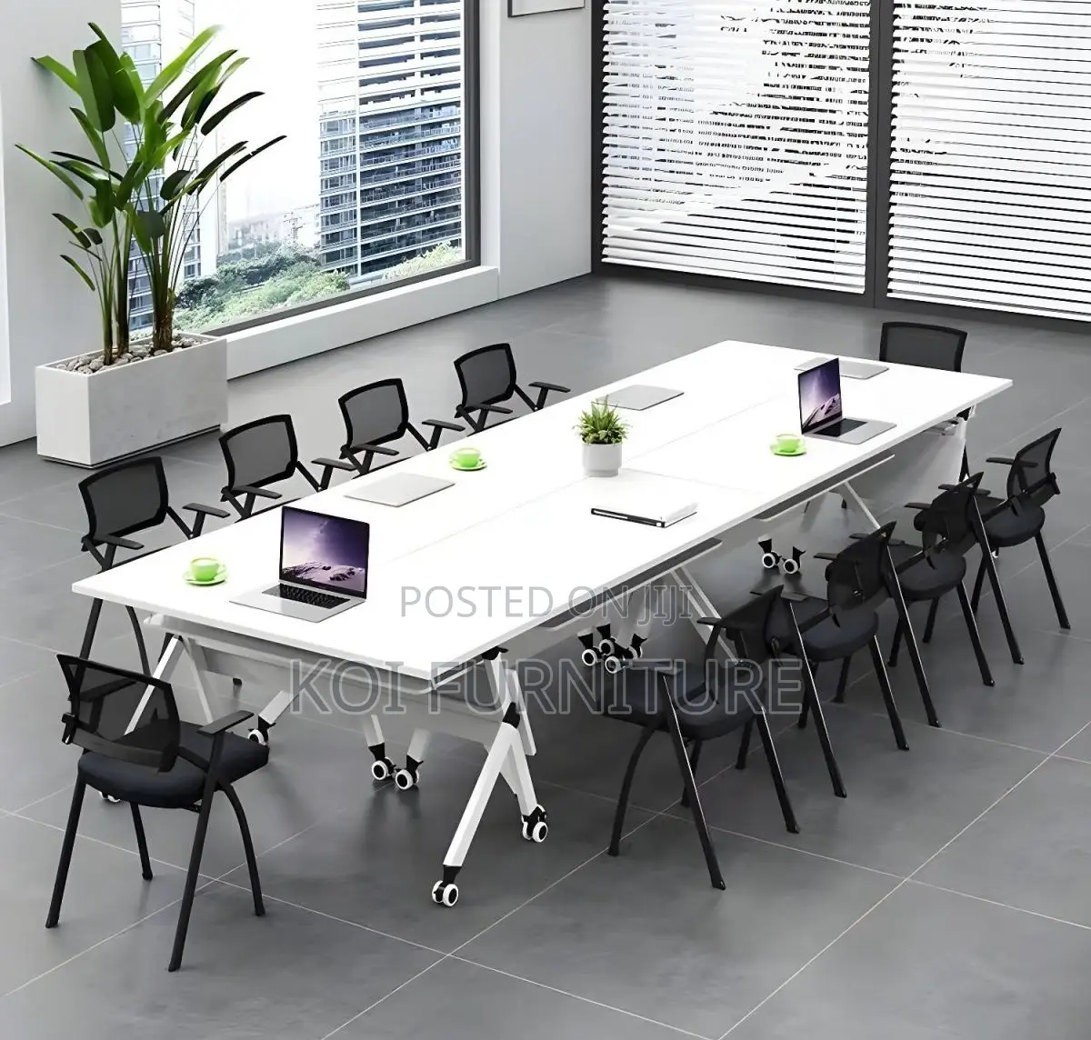 Office Table : Modern Mobile Folding Training and Conference Table,
