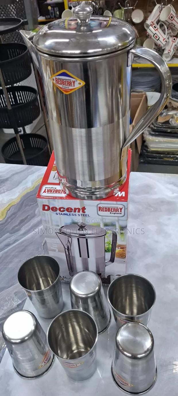 Stainless Steel Water Jug Plus 6pcs Glass
Cups