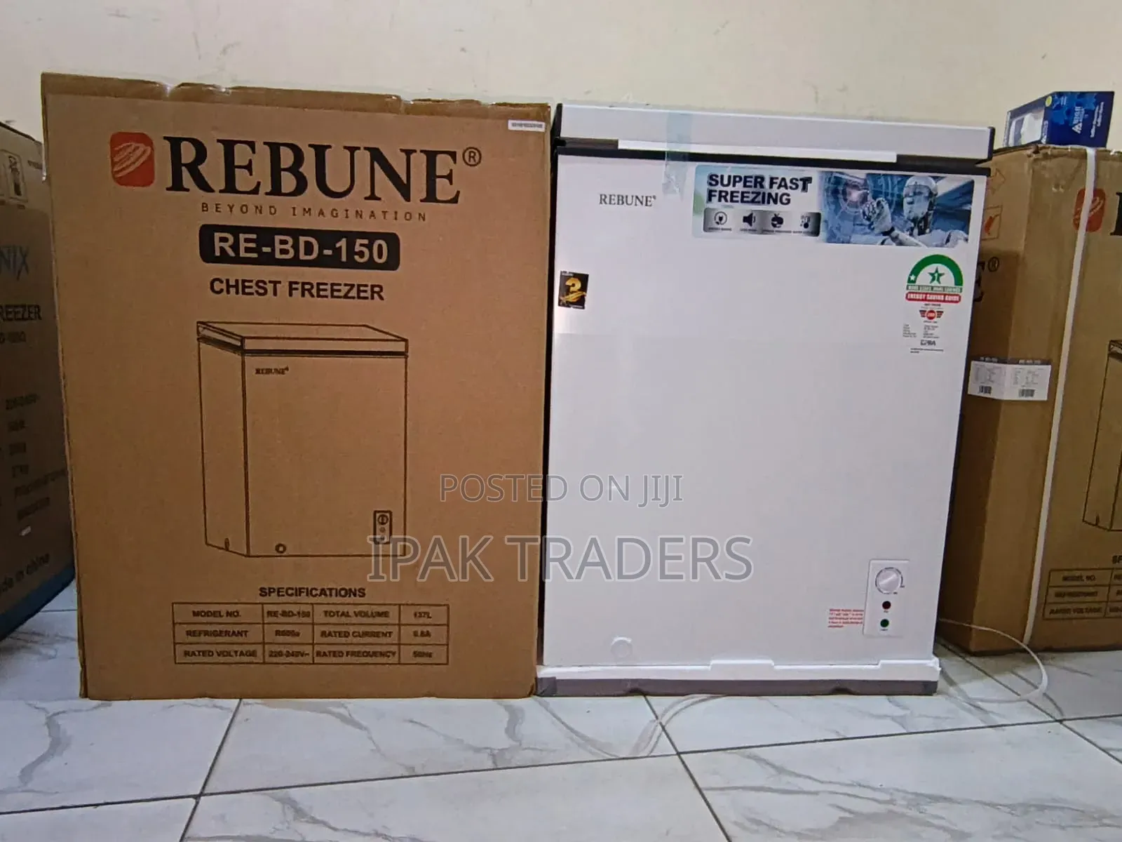 Rebune Chest Freezer, 137l Capacity-