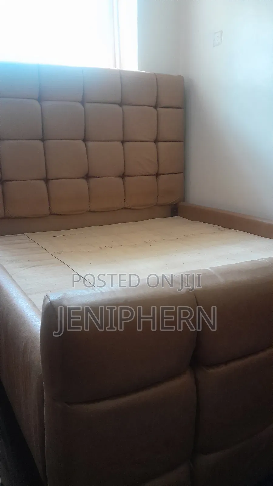 Luxury Caramel Tufted Bed – Modern Statement Piece