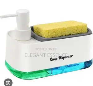 2 Compartment Soap Tap Double Soappump Sponge Caddy Dish Cleaning Kit