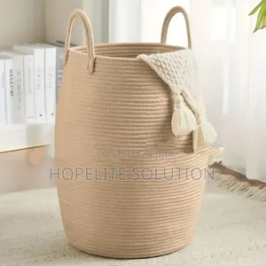 Large 65l Cotton Rope/ Decorative Woven Basket