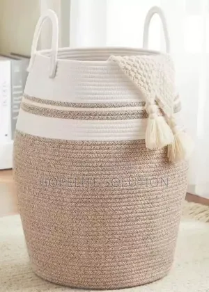 Large 65l Cotton Rope/ Decorative Woven Basket