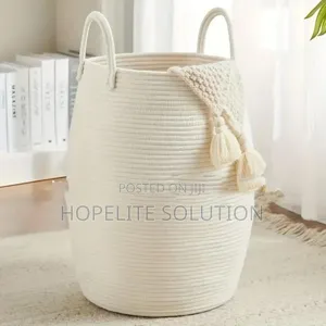 Large 65l Cotton Rope/ Decorative Woven Basket