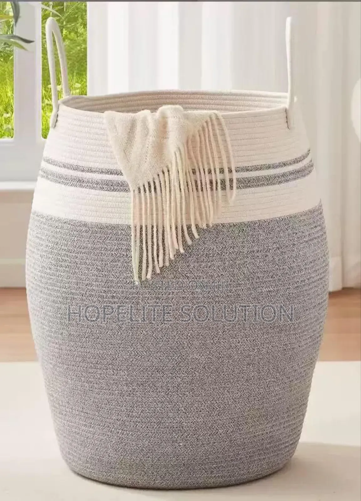 Large 65l Cotton Rope/ Decorative Woven Basket