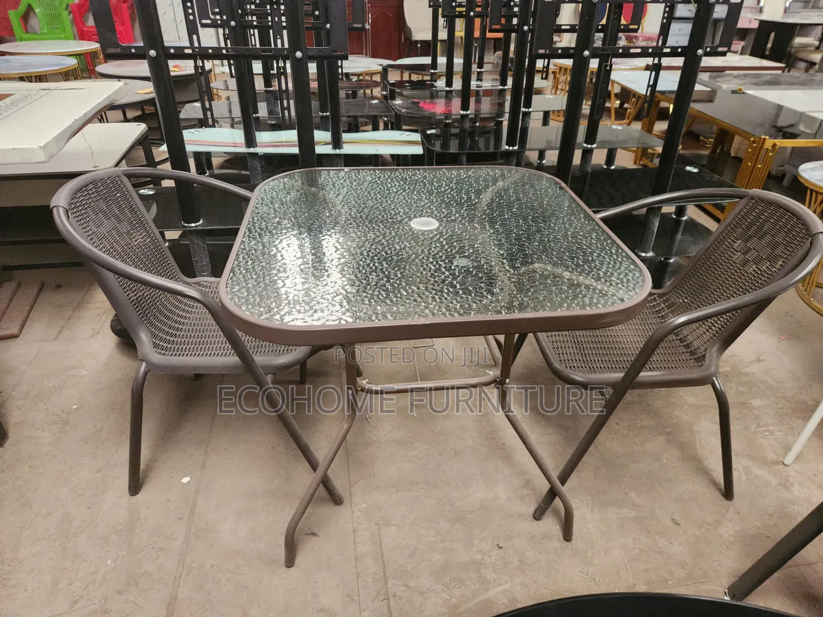 Foldable Square Outdoor Table and Rattan Chairs