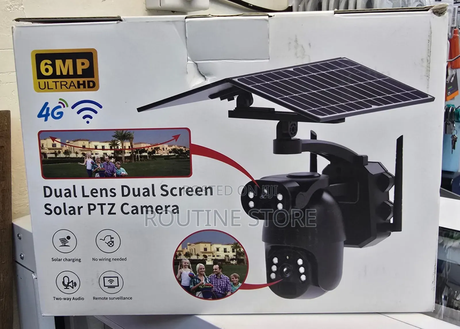 Dual Lens Screen Solar PTZ Camera 6mp 4g