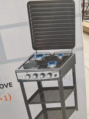 Eurochef 3g+1e Standing Cooker With Shelves Auto Ignition