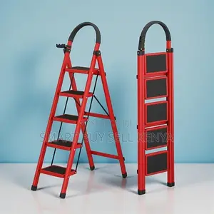 Durable Foldable Aluminum Home Use Safety 5 Step Ladder Stepladder