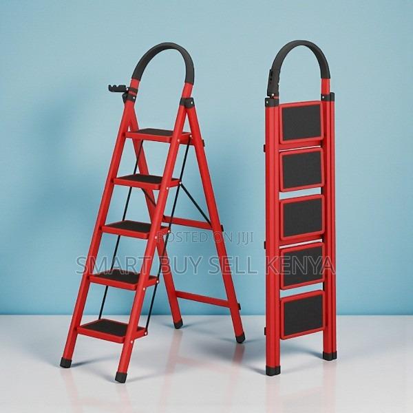 Durable Foldable Aluminum Home Use Safety 5 Step Ladder Stepladder