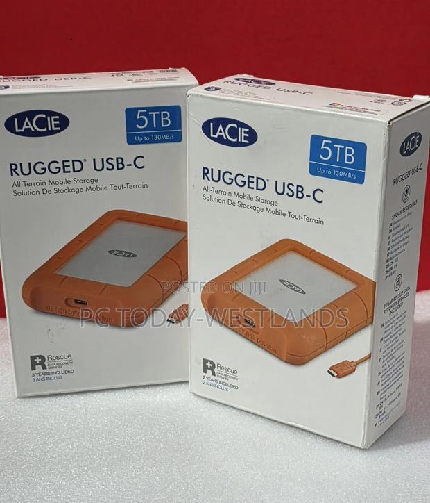 Lacie 5tb Rugged Usb 3.1 Gen 1 Type-C External Hard Drive - thumbnail 3