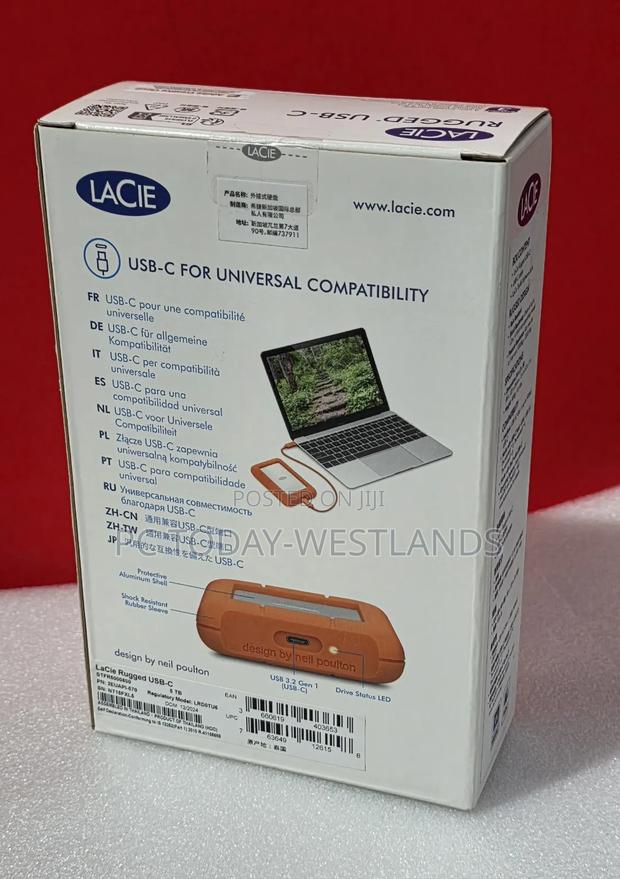 Lacie 5tb Rugged Usb 3.1 Gen 1 Type-C External Hard Drive - thumbnail 2